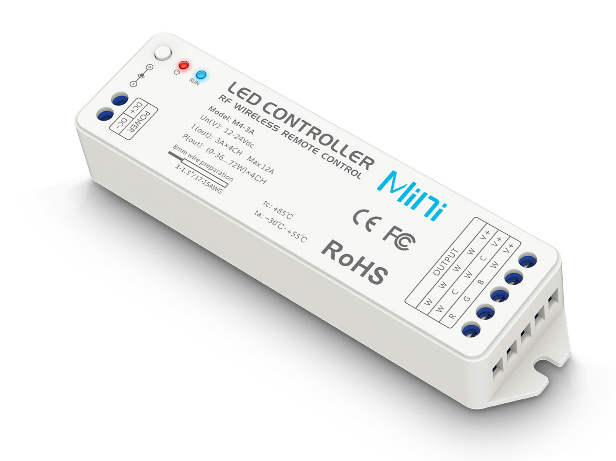 CV Receiving Controller for RGBW 12/24V DC 3A x 4CH 144W/288W IP20